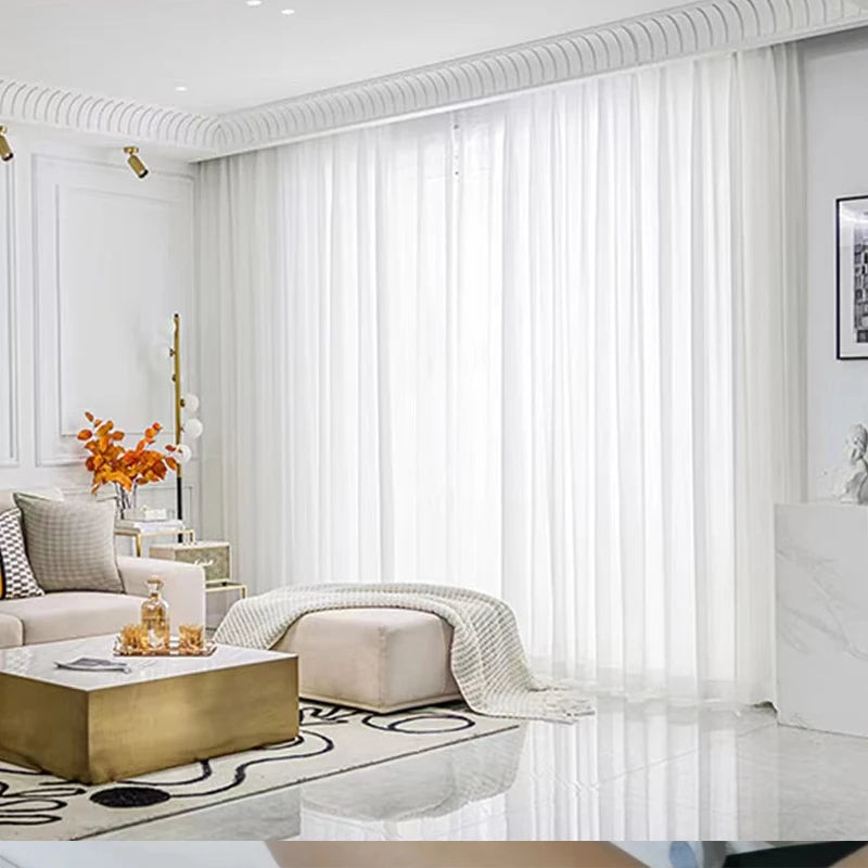 Cortinas Asazal Sólido Branco para Sala de Estar